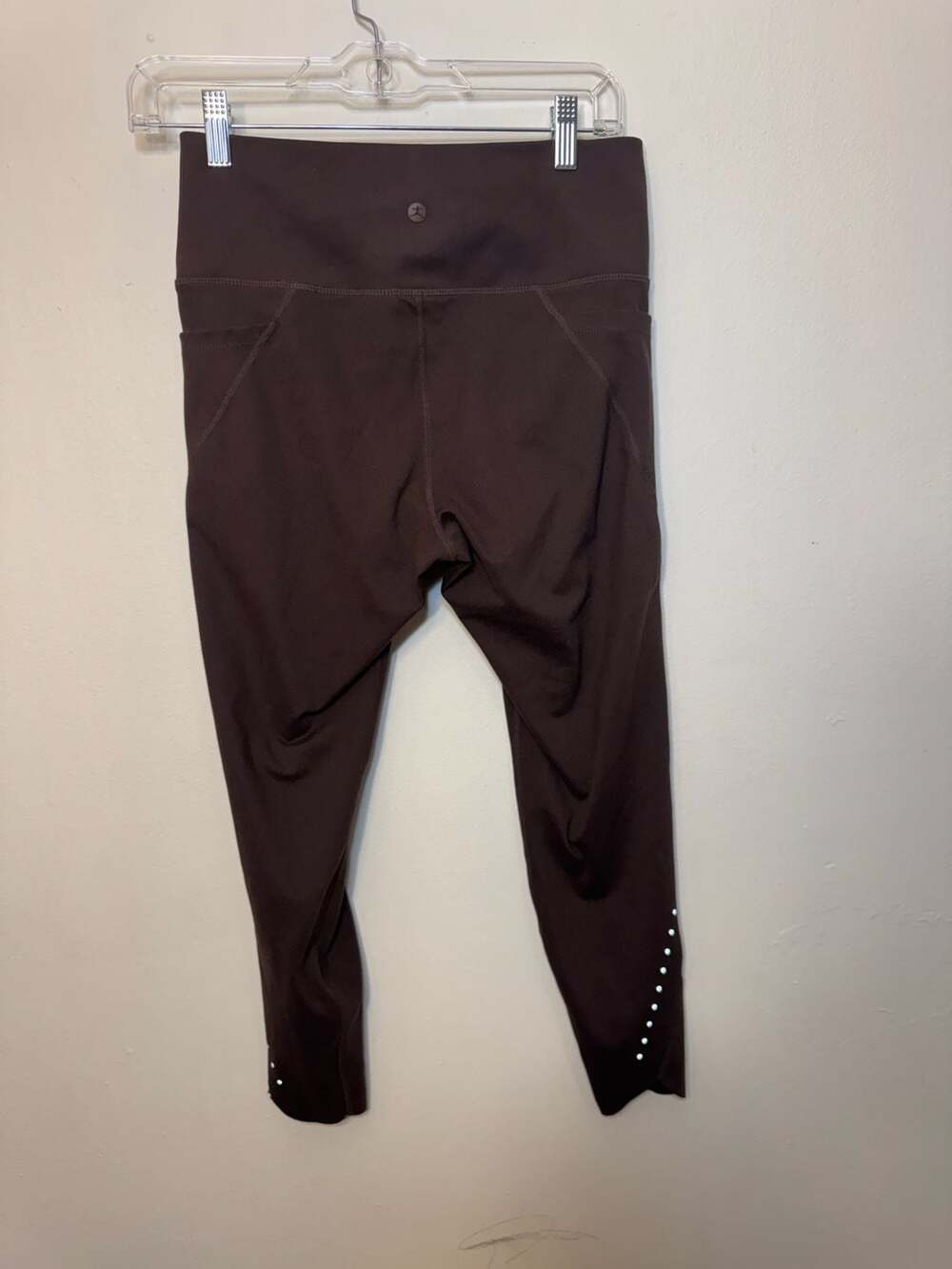 Danskin Brown High Waisted Leggings with Pockets and Tulip Hem Size Medium - Picture 2 of 4